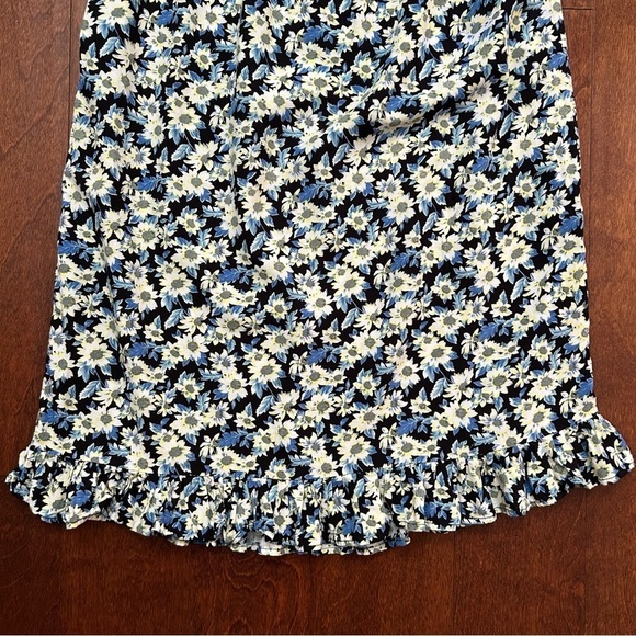 Motel Floral Print Midi Dress with Tie Straps and Bottom Ruffle, Size Small - Picture 5 of 8